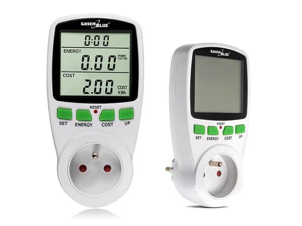 Grönblå GB202 wattmeter Vit 0 - 9999 W Inbyggd display LCD