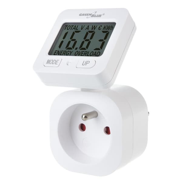 GreenBlue energimåler, wattmåler, 16A, max. 3680W, underhukommelse, GB615 E