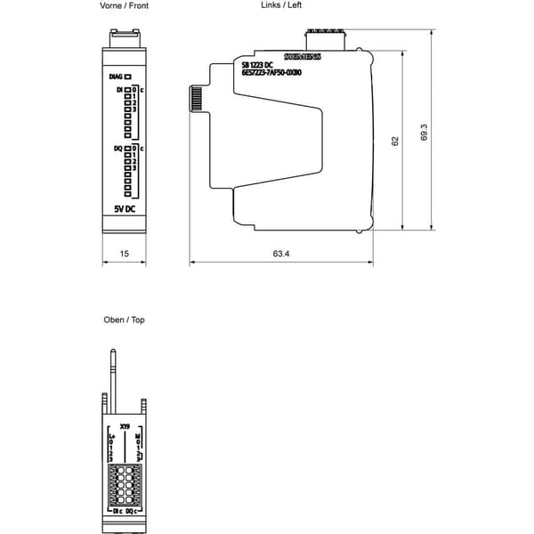 Siemens 6ES7223-7AF50-0XB0 6ES72237AF500XB0 PLC-digital ingångsmodul