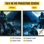 {100" Projektor Lærred Stativ 16:9 4K HD - 160° Betragningsvinkel, Aluminiumsstel & Rynkefri Overflade}