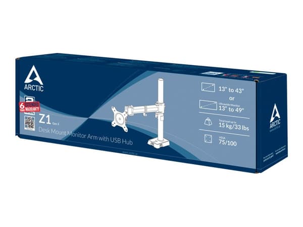 ARCTIC Z1 (Gen 3) Skrivbordsfäste för Bildskärm – 34″ / 38″ UltraWide