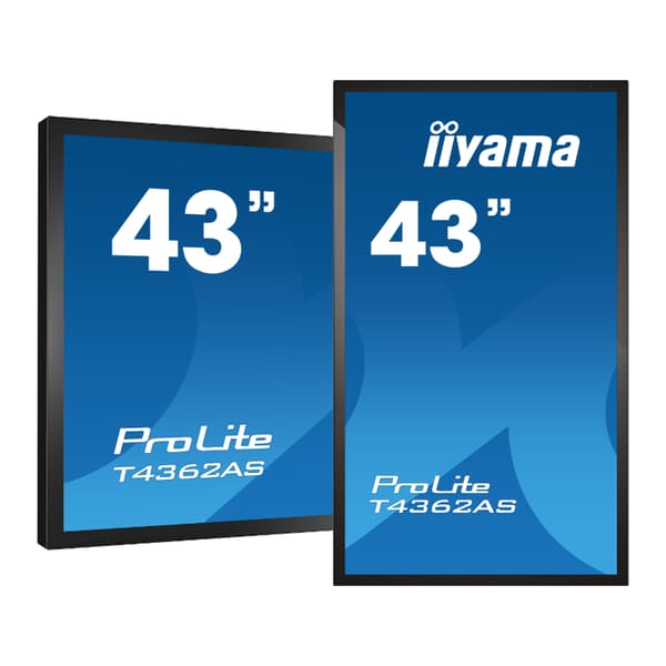 iiyama T4362AS-B1 Signage Display Interactive flat panel 108 cm (42.5") IPS 500 cd/m² 4K Ultra HD Black Touchscreen Built-in processor Android 8.0 24/ Svart