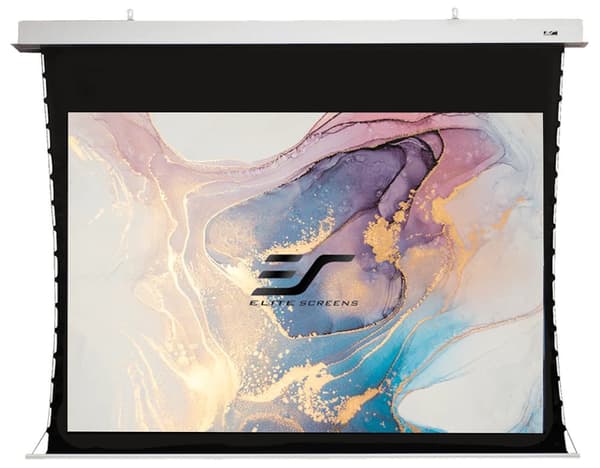 ELITE SCREENS plátno elektrické motorové stropní 135" (342,9cm)/ 16:9/ 168,1×299cm/ gain 1.1/ 12" drop Sort, Hvid
