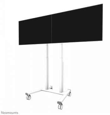 Neomounts Floor stand | ADM-875WH2 Dual screen adapter | Adjustable Height | 42-65 " | Maximum weight (capacity) 40 kg | White