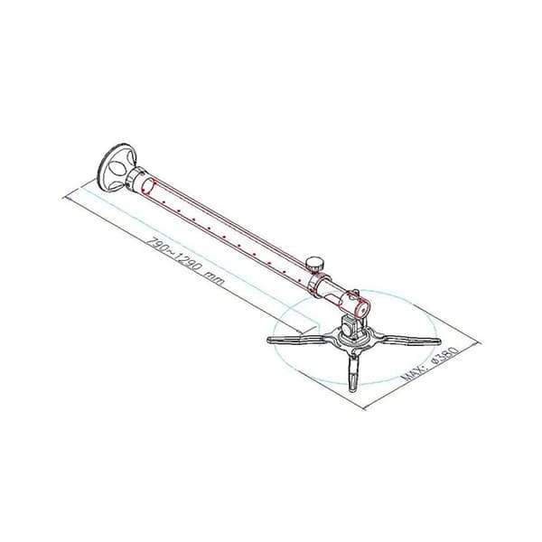 Neomounts BEAMER-W100SILVER Beamer wall mount - d 73-123 cm - full motion