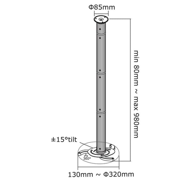 Neomounts BEAMER-C200 bracket - full-motion - for projector - silver