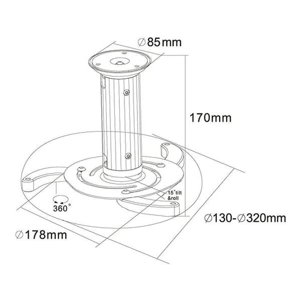 Neomounts BEAMER-C80 bracket - full-motion - for projector - black