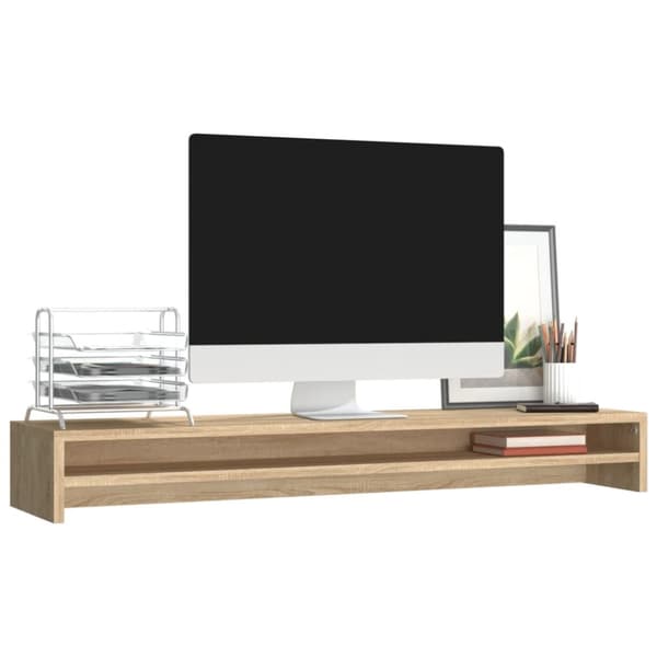 skærmstander 100x24x13 cm konstrueret træ sonoma-eg