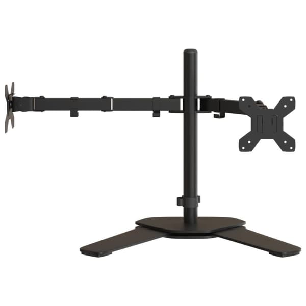 dobbelt skærmstativ VESA 75/100 mm stål sort