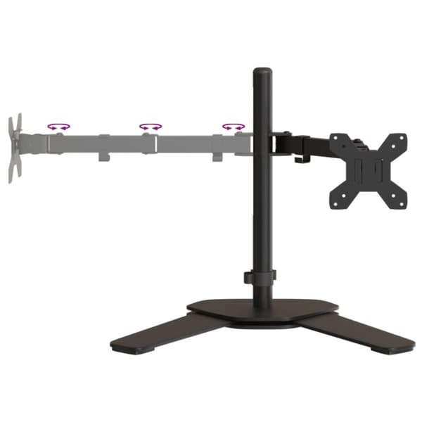 dobbelt skærmstativ VESA 75/100 mm stål sort