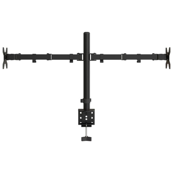 dobbelt skærmstativ VESA 75/100 mm stål sort