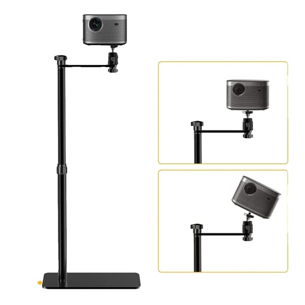 Projektorstand, Justerbar højde 68 cm til 128 cm, Stabil og holdbar design,Gåsehaletype