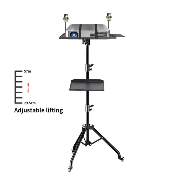 Projektørstand, Multi-vinkel Justerbar, 360° Roterende,Hjul 145cm