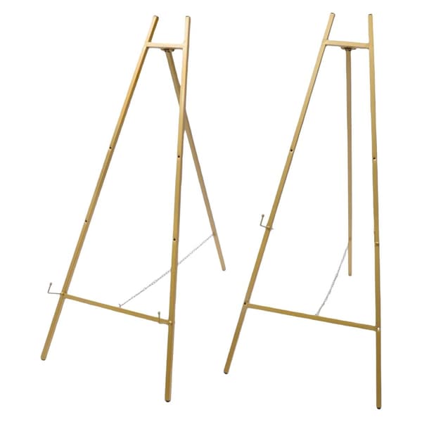 Staffli, Justerbar Höjd, Fällbar Design,Guld, L