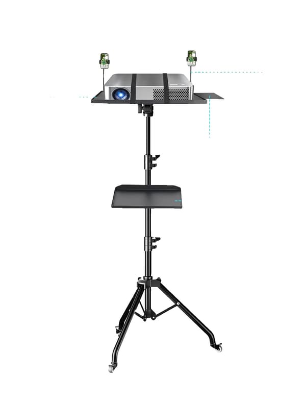 Projektør Tripod Stand, 3 Bakker, Justerbar Højde,145 cm