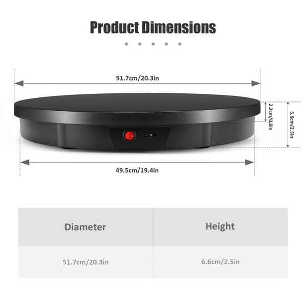 Elektrisk roterende displaystand, 100 kg belastningsevne, 360° rotation,EU 220V-a