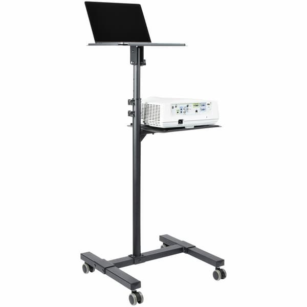 StarTech.com Mobil projektor- och bärbar stativ/vagn, kraftigt bärbart projektorställ (2 ventilerade hyllor, rymmer 22lb/10 kg vardera), höjdjusterbar