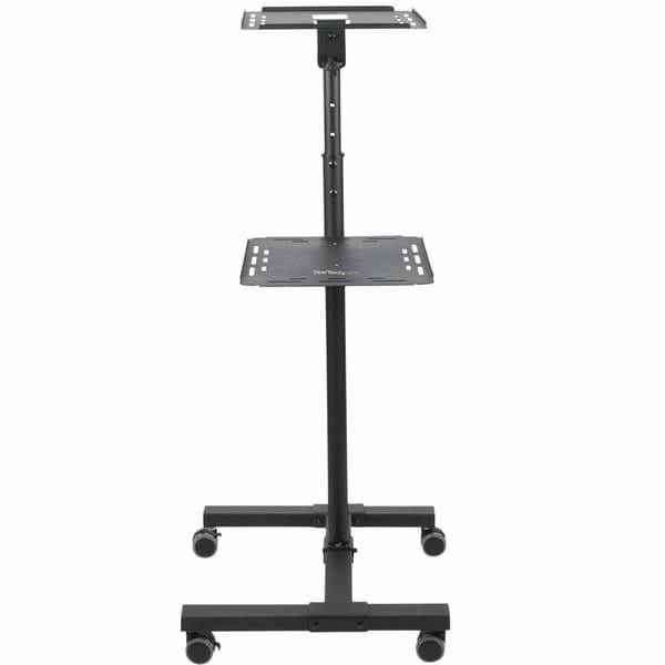StarTech.com Mobil projektor- och bärbar stativ/vagn, kraftigt bärbart projektorställ (2 ventilerade hyllor, rymmer 22lb/10 kg vardera), höjdjusterbar