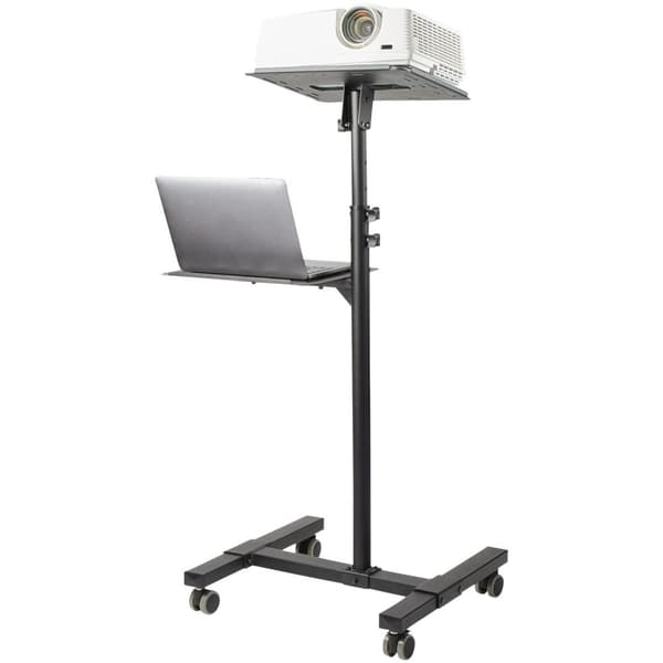 StarTech.com Mobil projektor- och bärbar stativ/vagn, kraftigt bärbart projektorställ (2 ventilerade hyllor, rymmer 22lb/10 kg vardera), höjdjusterbar