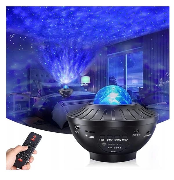 STJÄRNPROJEKTOR LED SKY-PROJEKTOR MED BLUETOOTH-HÖGTALARE + FJÄRRKONTROLL
