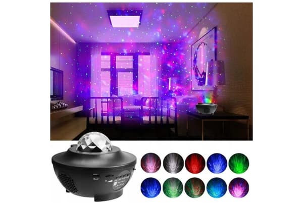 STJÄRNPROJEKTOR LED SKY-PROJEKTOR MED BLUETOOTH-HÖGTALARE + FJÄRRKONTROLL