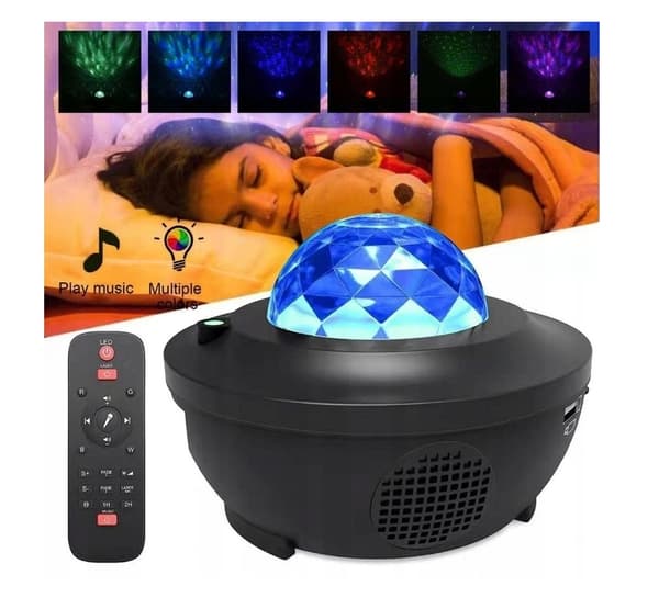 STJERNEPROJEKTOR LED SKY-PROJEKTOR MED BLUETOOTH-HØJTTALER + FJERNBETJENING