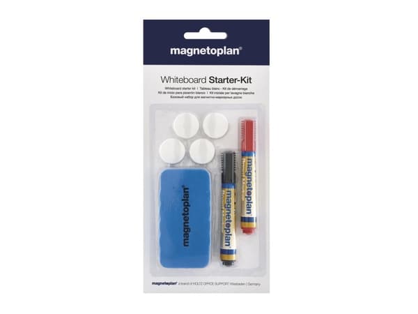 Magnetoplan 37102, Tilbehørssett, Svart, Rød, 0,7 kg, Blister, Tavletørker for whiteboard, Whiteboard-magnet, Whiteboard-tusj
