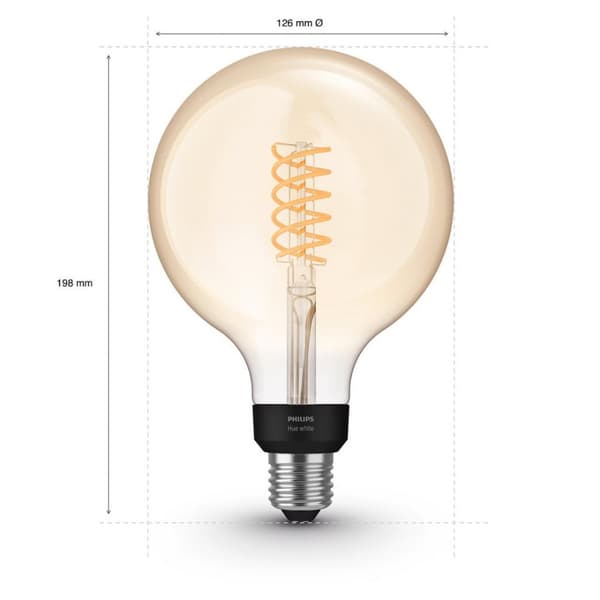 PHILIPS HueW 7W Fil G125 EUR E27