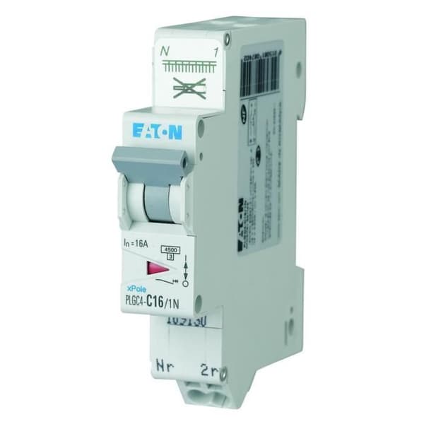 PLGC4-C16/1N - DISJ PH+N, RESTERMINAL, 16A 4.5KA (EN 60898) CBE C
