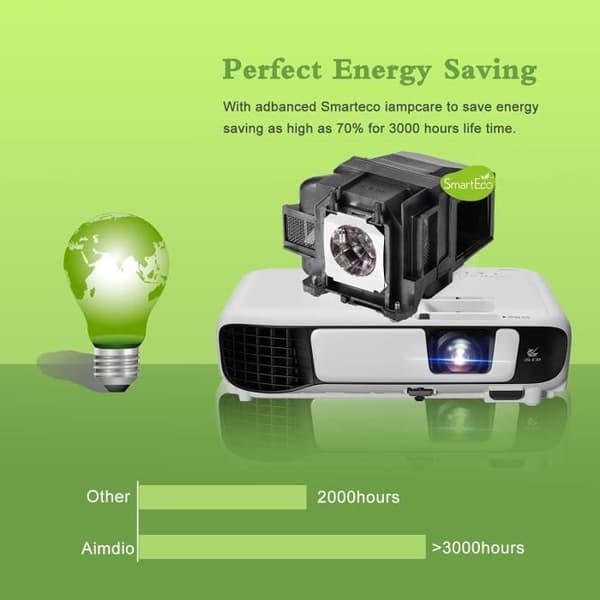 Reservelampa - Aimdio - ELPLP78 - Kompatibel med Epson - Livslängd 3000h - Garanti 180 dagar