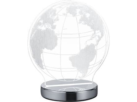 LED table lamp REALITY GLOBE, 7 W, 400 lm, 3000+4000+6500 K, h20 cm Krom, Transparent