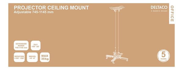 Projector mount  flat/inclined ceilings tilt swivel 35kg