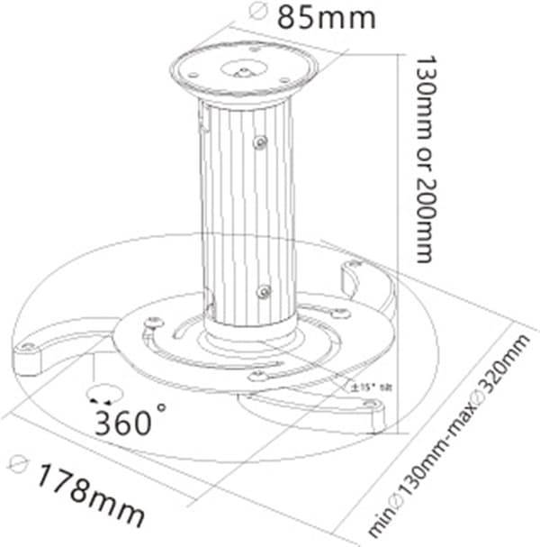 Projektor-loftbeslag (M)