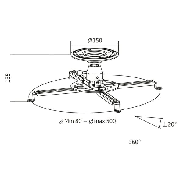 LogiLink Projektorfeste Universal 135mm