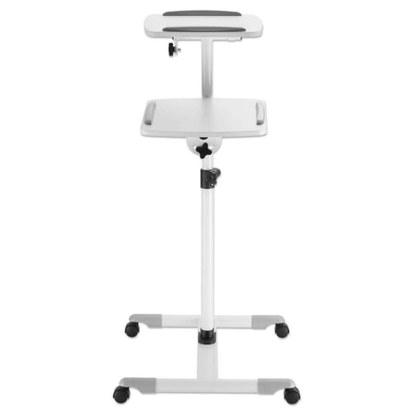 MANHATTAN projektionsbord på hjul för notebook och projektor Två hyllor för enheter upp till 10 kg vardera, -/+ 35° tiltbar, 360° vridbar, höjdjusterb
