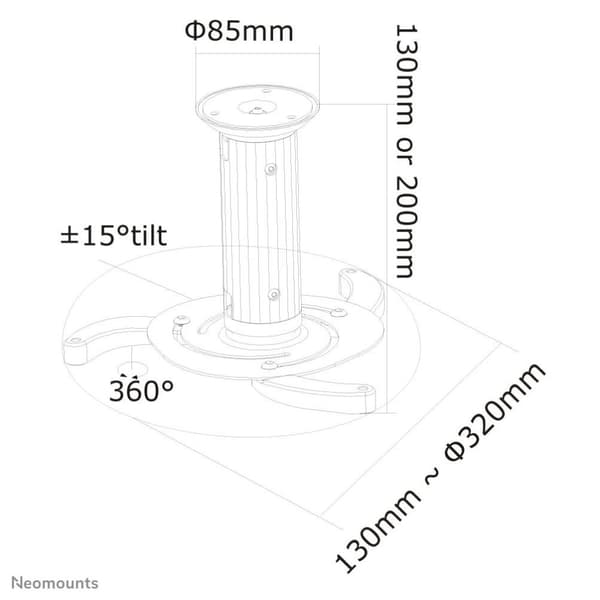 Neomounts från Newstar BEAMER-C80WHITE projektorfäste - Vit