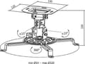 Pikkukuva 3 / 8: LogiLink Beamer-Deckenhalterung, Käsivarsi: 150 mm, valkoinen