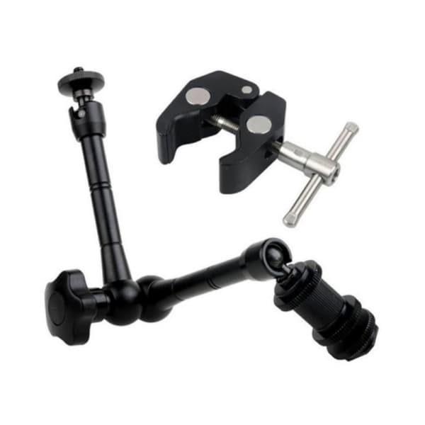 Krabbetang Clip Mount og Magic arm til kamera Sort