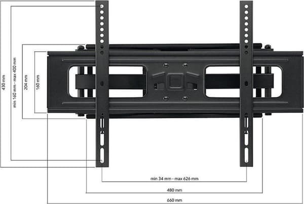 One For All SOLID WM 4661 - Monteringssats (Full Motion Wall Mount) för LCD/Plasma-TV - Skärmstorlek: 81-213 cm (32"-84") (WM4661)