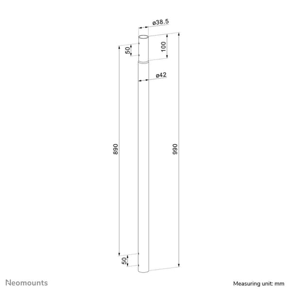 Forlængerstang til projektor loftbeslag/højde 89cm/sort (ACL25-500BL)