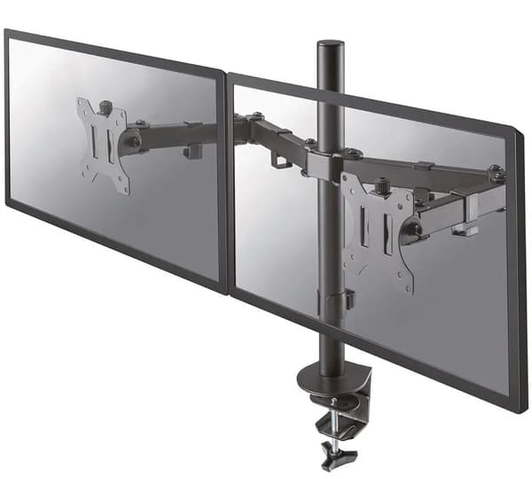 Neomounts FPMA-D550DBLACK - Skrivbordsfäste för två plattskärmar upp till 32" - svart Svart