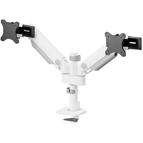 Neomounts Desktop Mount för 24"-34" skärm för 2TFT-skärm, Vit, Max. 11 kg