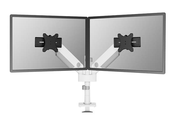 Neomounts Desktop Mount för 24"-34" skärm för 2TFT-skärm, Vit, Max. 11 kg Vit
