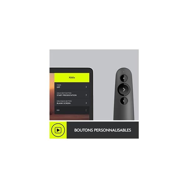 Presentationsfjärrkontroll - Logitech - R500 - Grafit - Trådlös - Laser