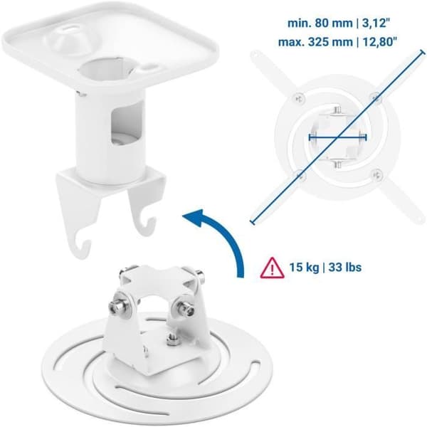 Takfäste - deleyCON - Universell - Rotering 360° - Lutning +-25° - 15kg Max