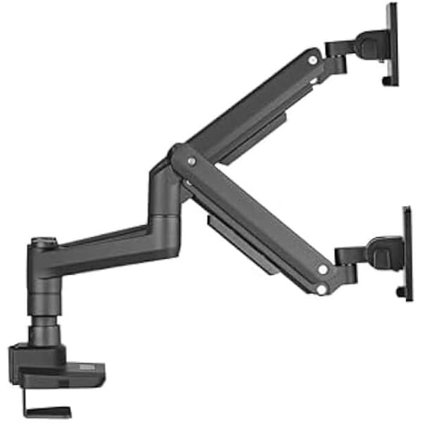 Utrusta 650182 Högpresterande skrivbordsfäste för två 17"-35" skärmar, svart