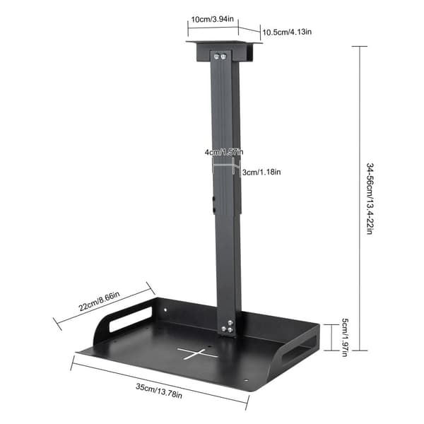 Universaali projektorin kiinnike, korkeussäädettävä 34-56 cm, kantavuus 14 kg,Musta