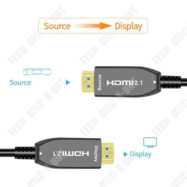 TD® Fiberoptisk 8K HDMI-kabel High Definition Version 2.1 8K60Hz 4K120Hz TV-datorprojektor PS5-kabel 5 meter lång