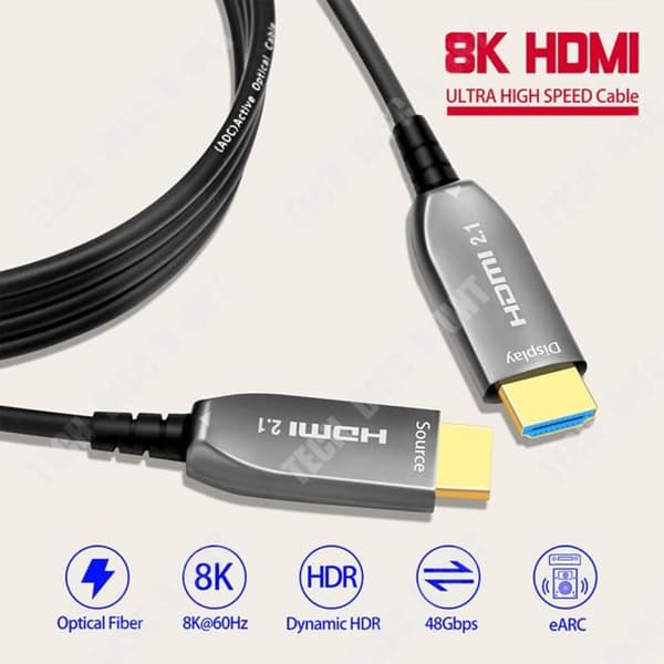 TD® Fiberoptisk 8K HDMI-kabel High Definition Version 2.1 8K60Hz 4K120Hz TV-datorprojektor PS5-kabel 5 meter lång