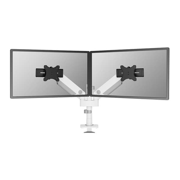 Neomounts Desktop Mount för 24"-34" skärm för 2TFT-skärm, Vit, Max. 11 kg Vit
